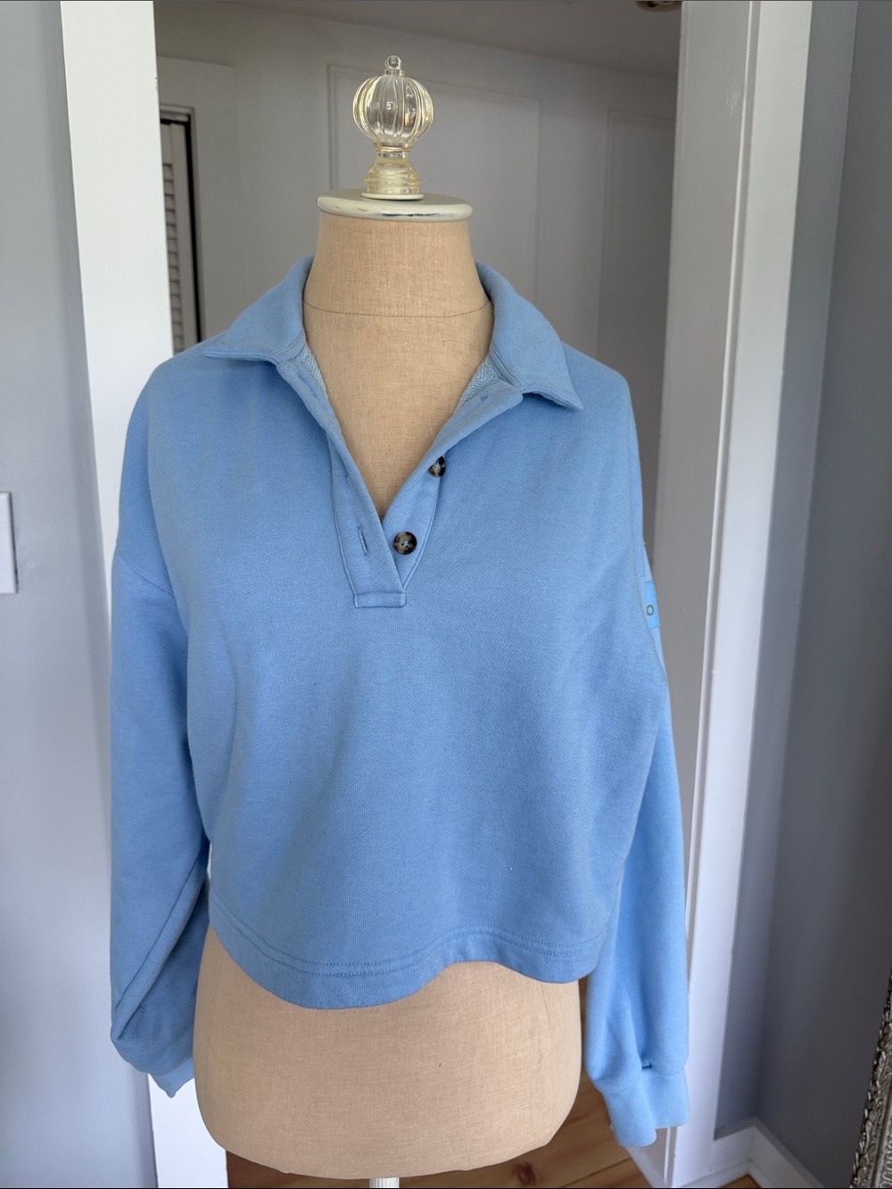 Light Blue Women's Polo Sweatshirt